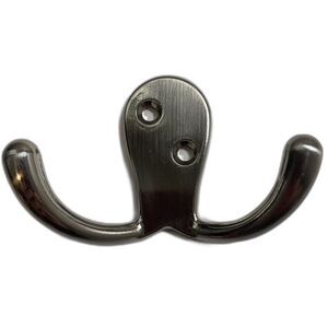 Heavy Duty Silver Wall Mounted Double Prong Hook Coat Hooks (Set of 5) 3"x2"